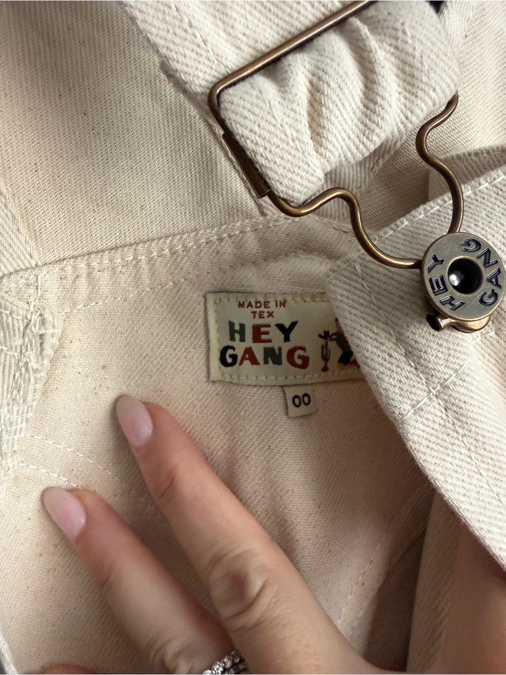 HEY GANG • NWT the Miner overalls in natural - 00 24-25 - Picture 6 of 10